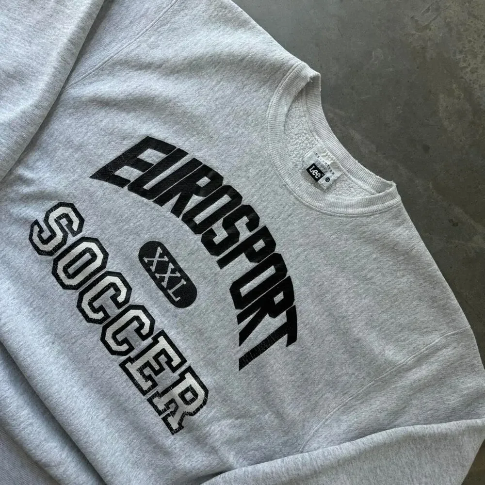 Vintage 90's Eurosport Reverse Weave Style Soccer Crewneck Sweatshirt Size 2XL - Picture 3 of 8